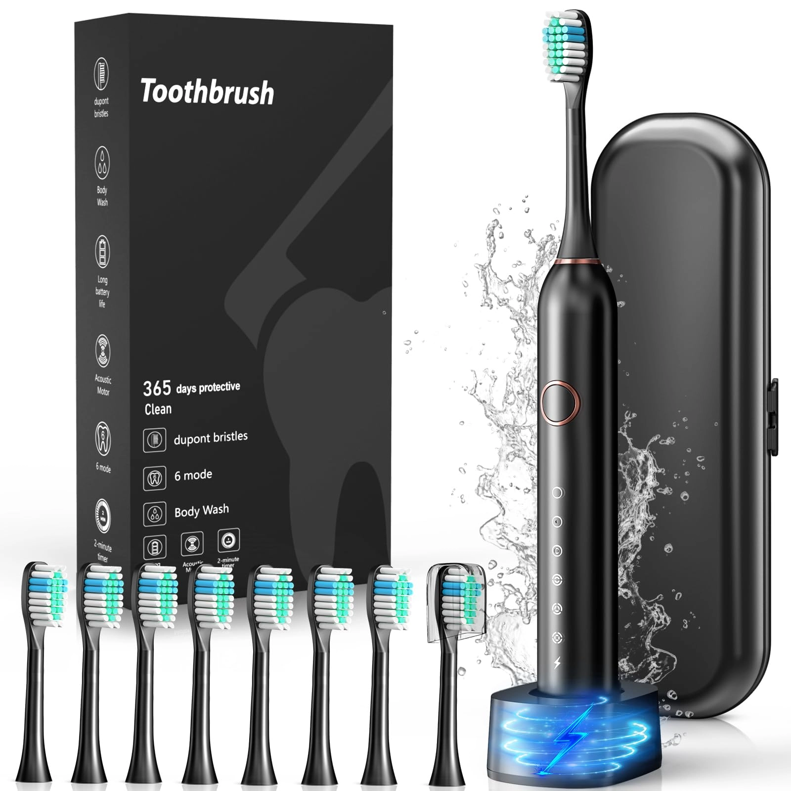 Cemobene Electric Toothbrush - Sonic 8 Brush Heads 40000 VPM