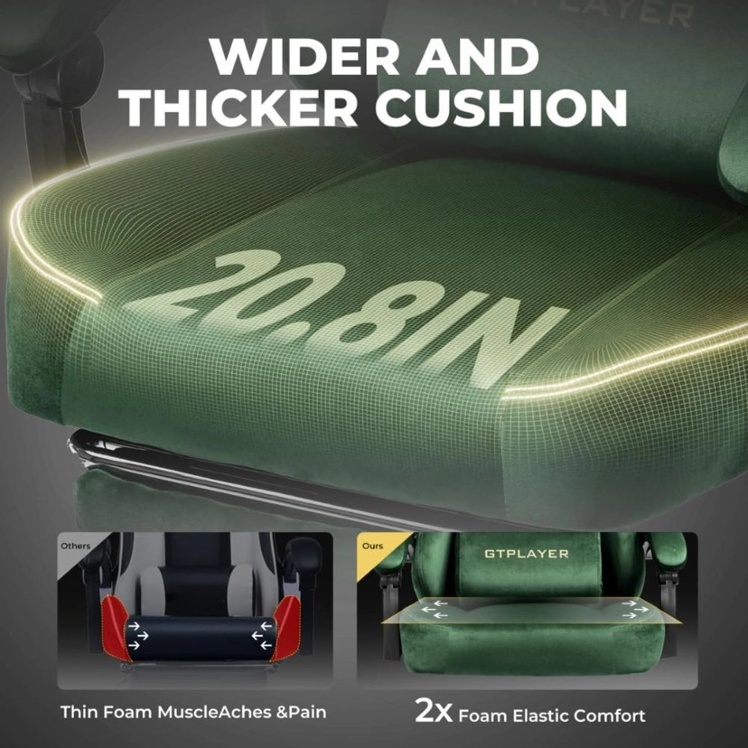 GT829 - Gaming Chair Velvet Green