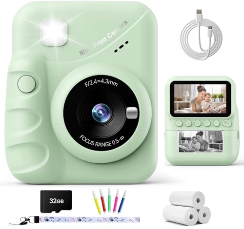 Kids Camera Instant Print - 3-inch HD Screen 1080P 32GB