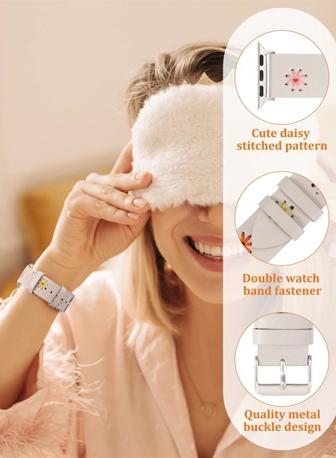 Leather Watch Band for Apple Watch Ultra/Series 8/7/6/5/4/3/2/1/SE (41/40/38/49/45/44/42mm)