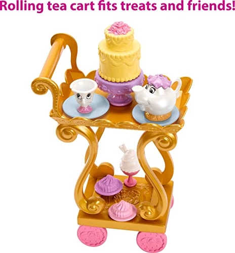Princess Belle Doll and Playset - Tea Time Cart with Mrs. Potts and Chip