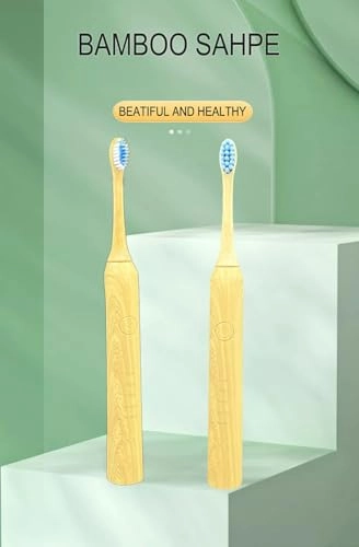 Smart Sonic Bamboo Toothbrush - IPX8 Waterproof 3 Replaceable Heads 5 Modes