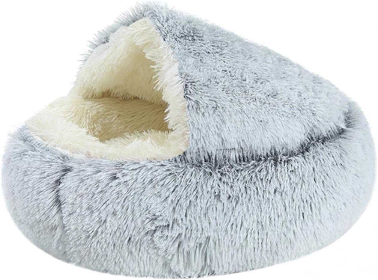 Velor Round Plush Dog Bed - 50 x 15cm