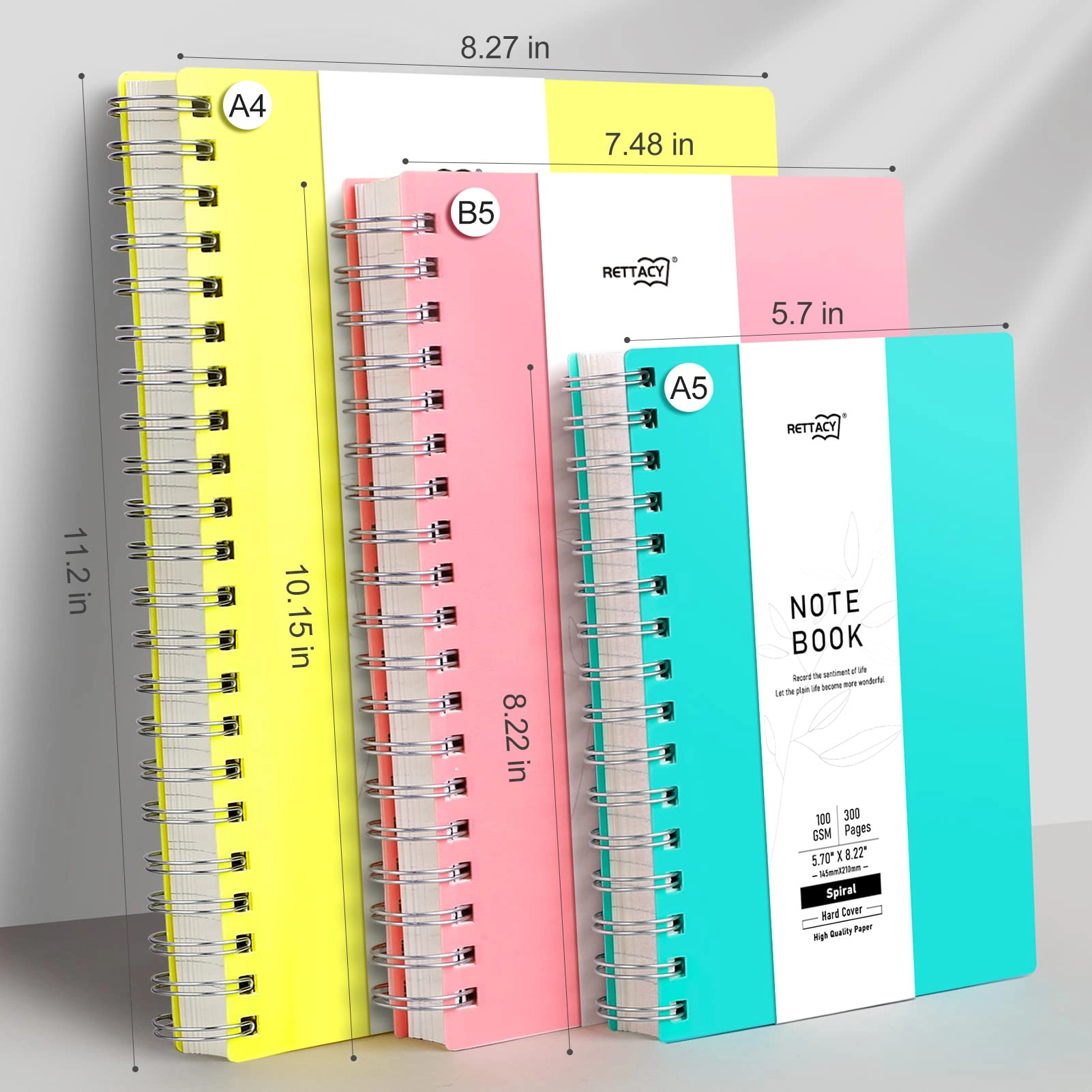 Wirebound Notebook B5 Spiral - Lined 300 Pages