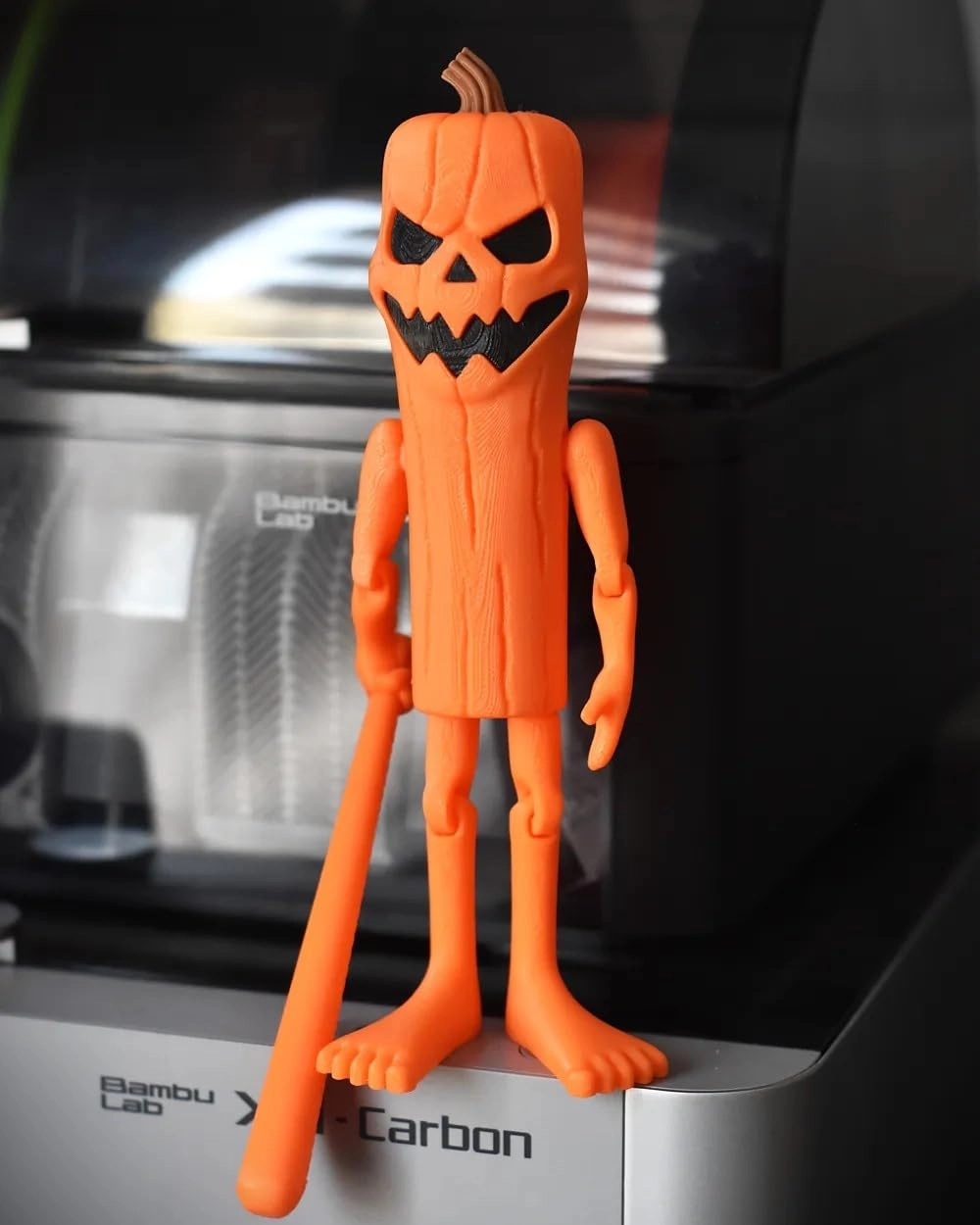 3D CRAFT Pumpkin Man with Bat - PLA Plastic
