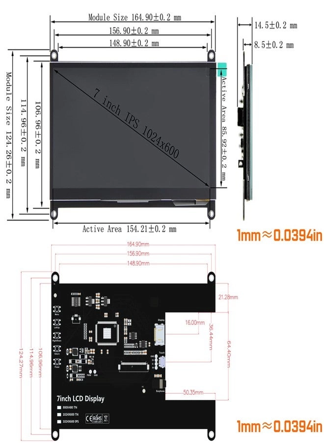 Computer Sensor Panel LCD Screen - WOWNOVA... 7 Inches 1024x600