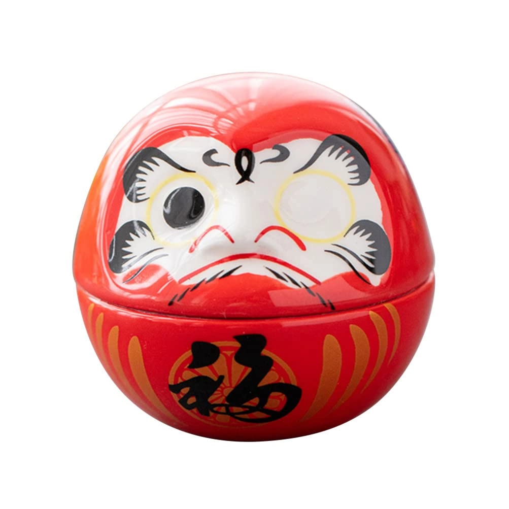 SCGQC Daruma Doll - Japanese Red Porcelain