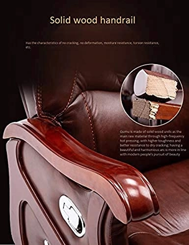 Desk Chair - PU Leather Brown High Back
