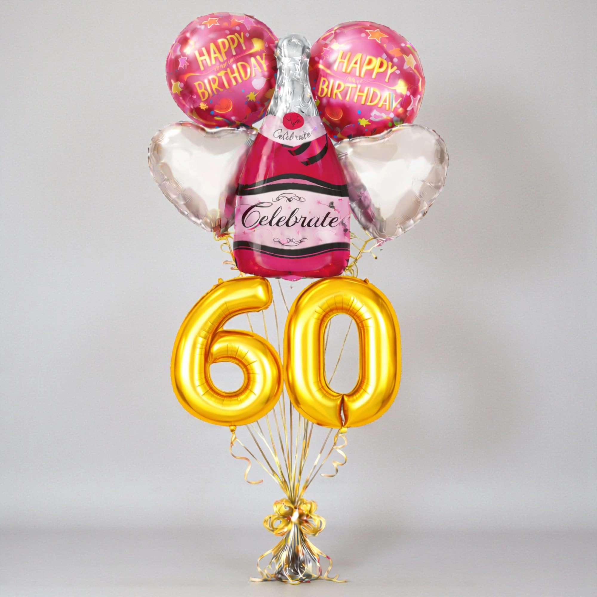 Number 60 Birthday Balloons Set - 6 Count Birthday
