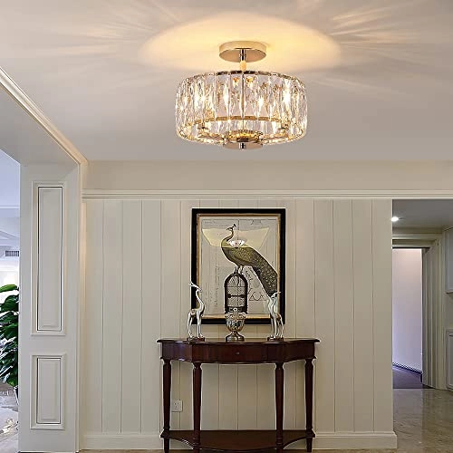 Modern Crystal Chandelier - French Gold 3-Lights