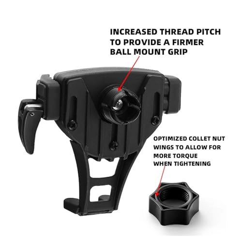 Offset Perch Mount Phone Holder - Adjustable 1-1/16 to 1-11/16 inches Fits up to 4-1/2 inches