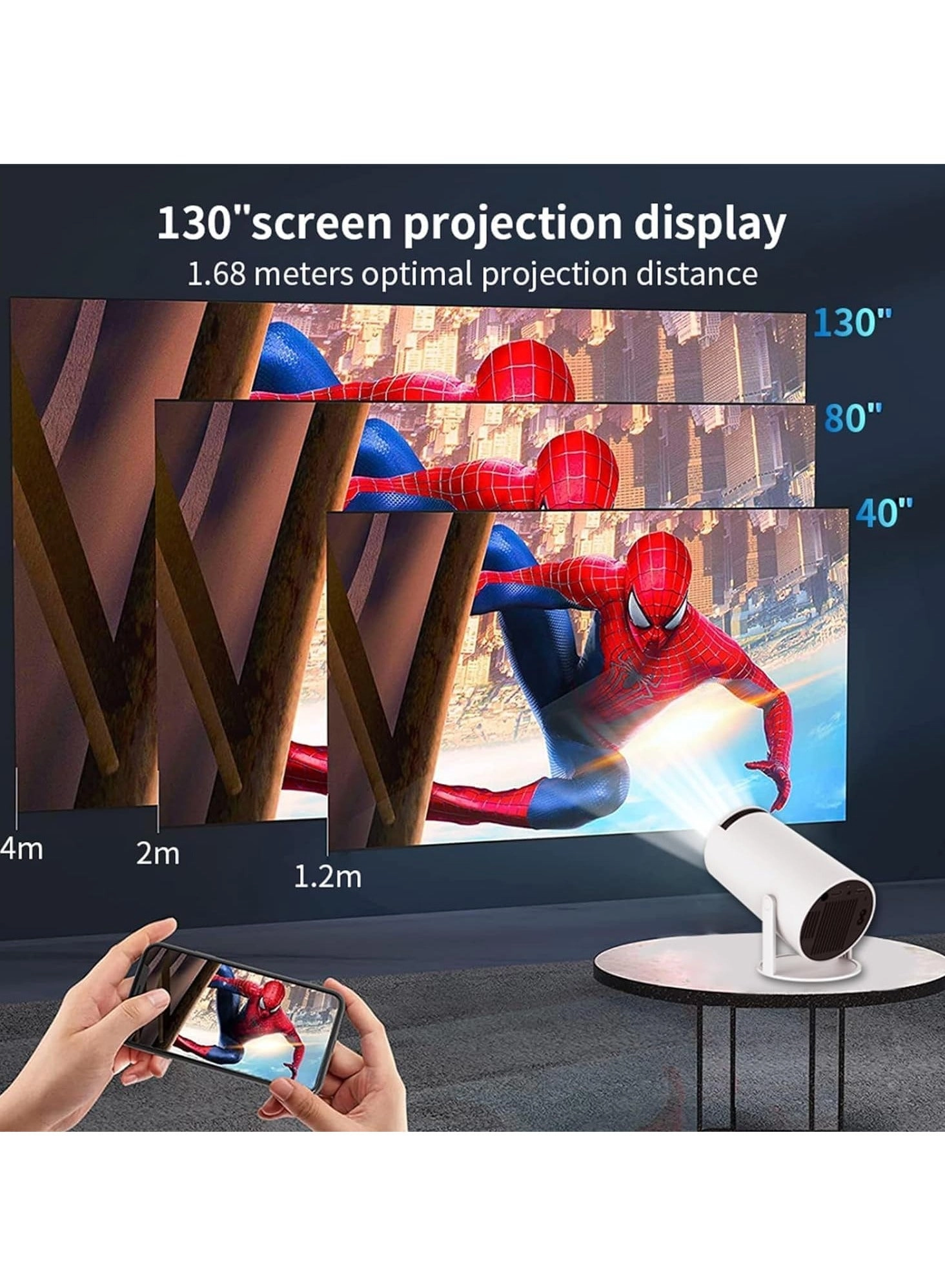 Smart 5G Portable Projector - HD 1080P