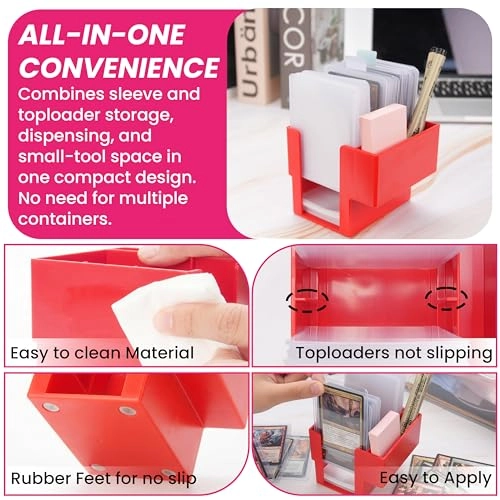 Dual Sleeve & Toploader Dispenser Station - 2pcs 400 Penny Sleeves 50 Card Savers