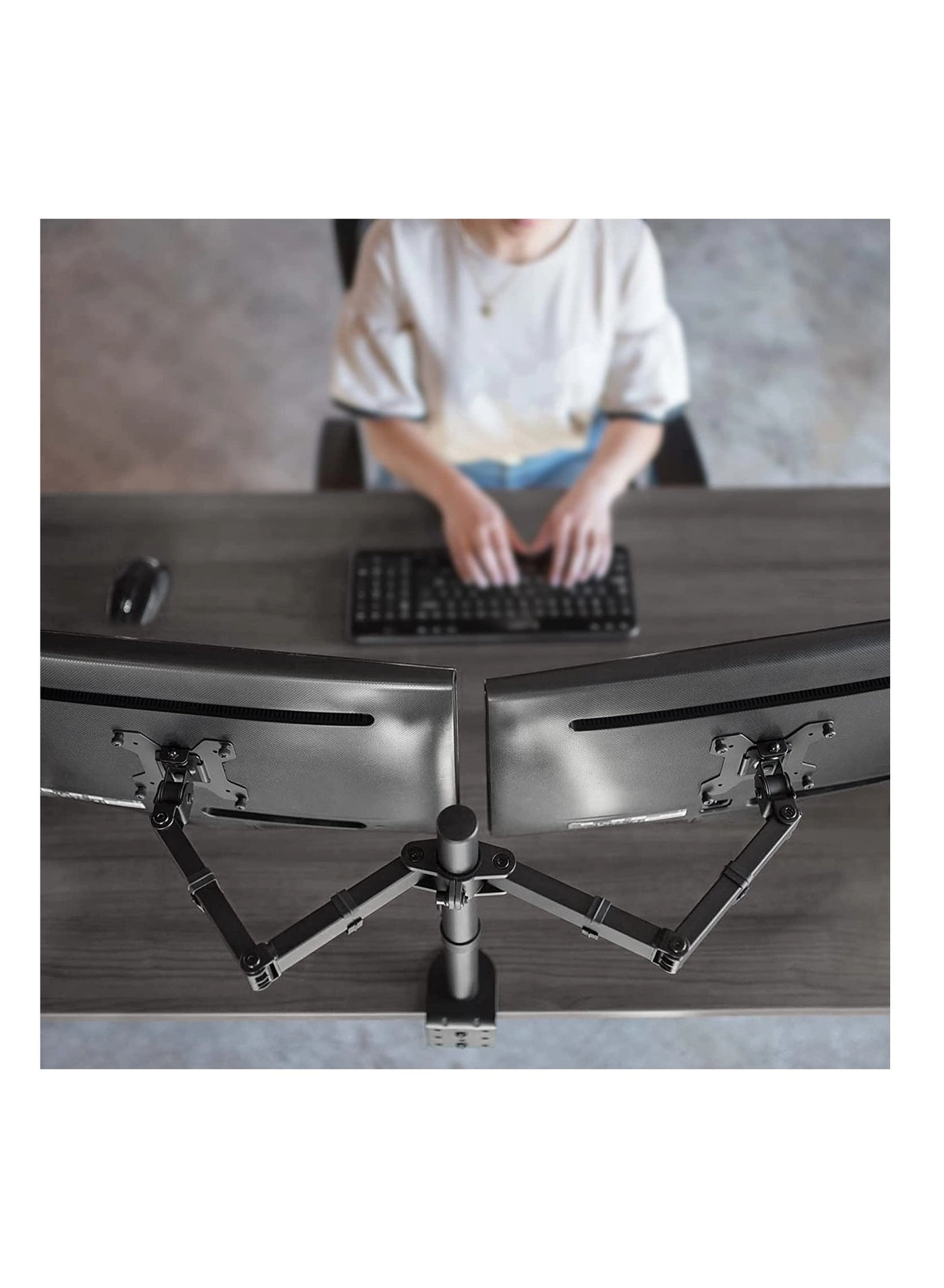 Dual Monitor Desk Mount - 2 13 to 32 inches 75x75mm or 100x100mm