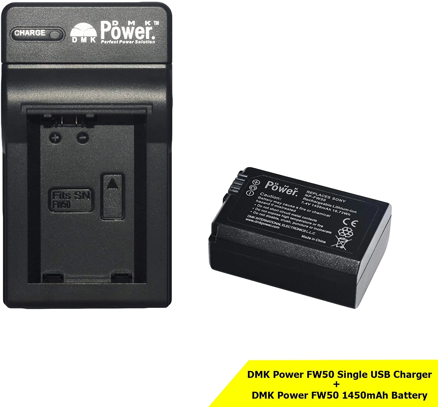 DMK NP-FW50 Battery + Single USB Battery Charger