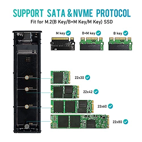 M.2 SATA NVME to USB 3.1 Hard Drive Enclosure
