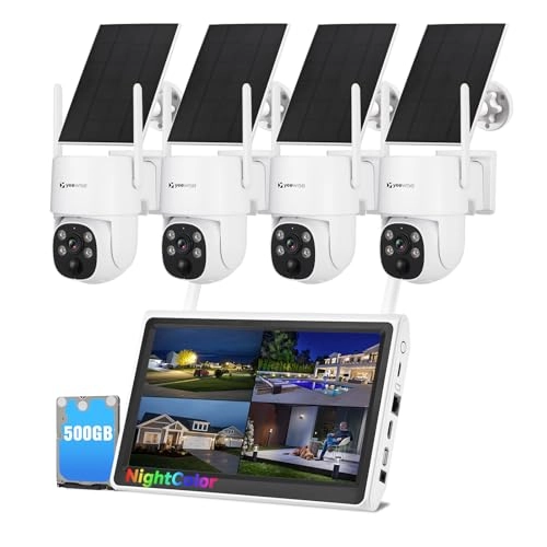 Wireless NightColor Solar Security Camera System - 4pcs 10 channels 2K