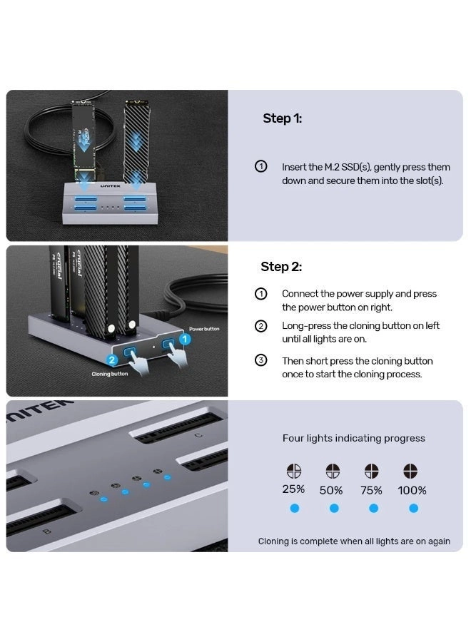 USB4 4-Bay M.2 SSD Docking Station - 4