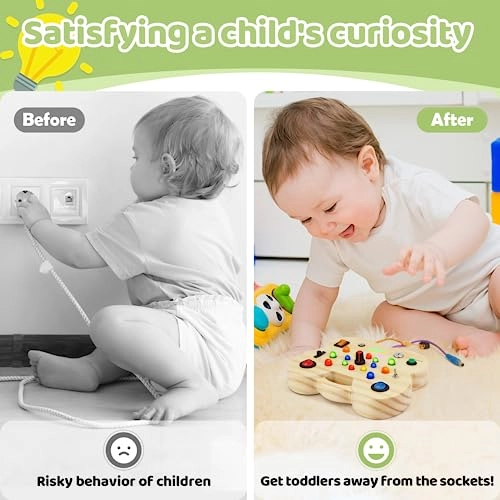 Montessori Toddler Busy Board - Butterfly 15 LED 3-4 years+