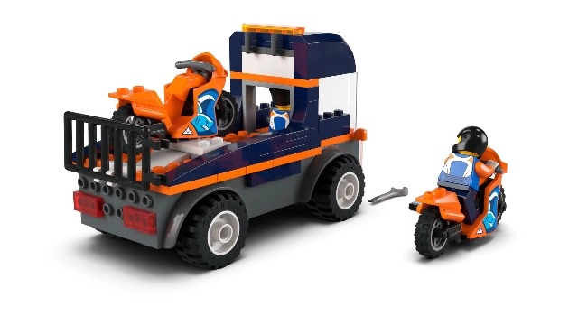 City Motorcycle Transporter - Flatbed Truck 2 Motorbikes (60491)