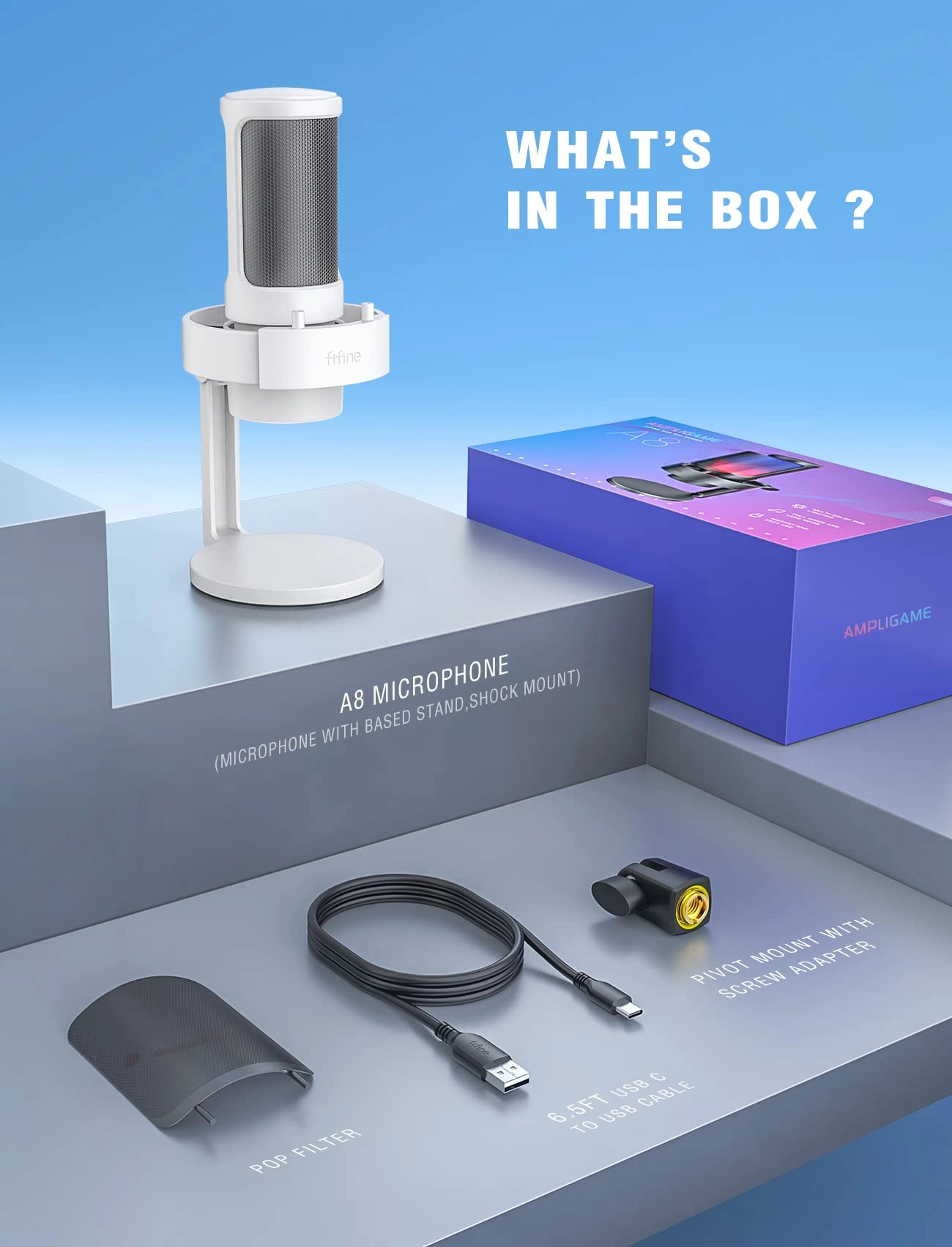 AmpliGame A8 USB Microphone