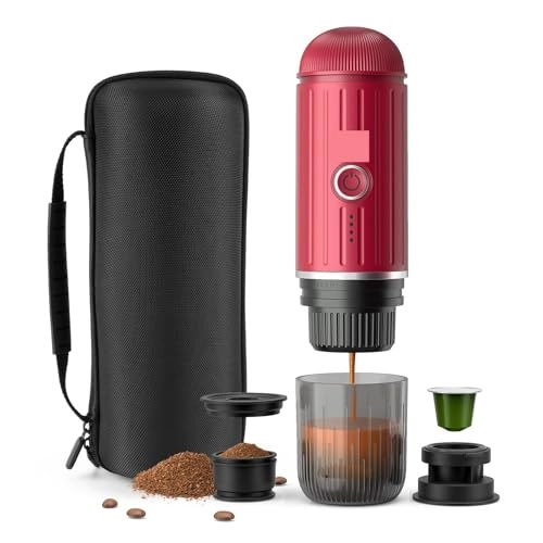 Portable Coffee Maker - coffee powder and capsules