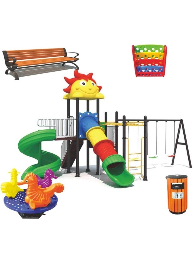 Multi Purpose Kids Outdoor Playing Equipments - 770x320x280cm 2+ Years