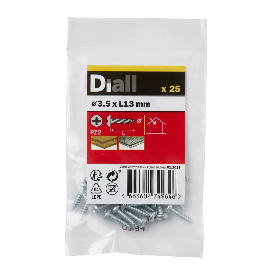 Diall Self Tapping Screw - 13 mm 3.5 mm