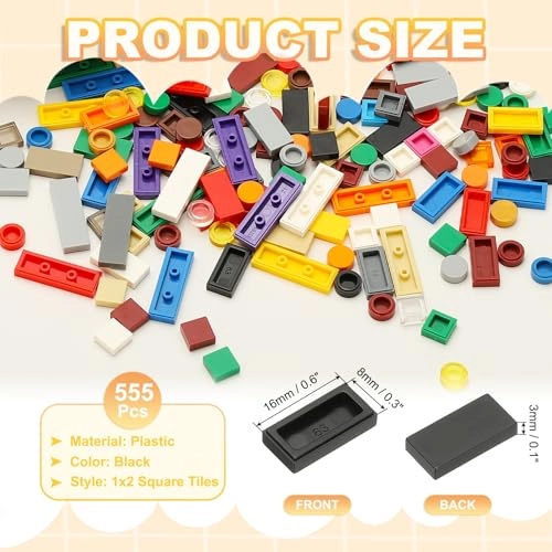 1x2 Square Tiles - 555 pcs