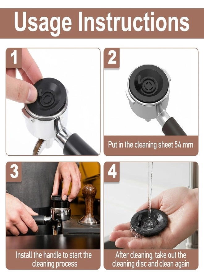 Espresso Backflush Cleaning Disc - 54mm 4 Pcs Black