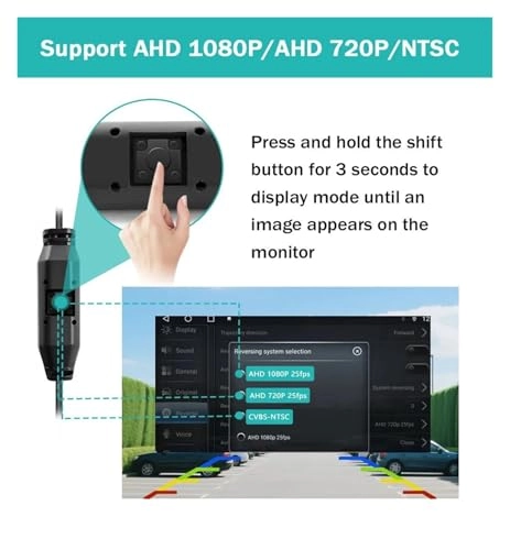 Intelligent Dynamic Trajectory Car Rear View Camera - Night Vision Wire 4K AHD 1080P