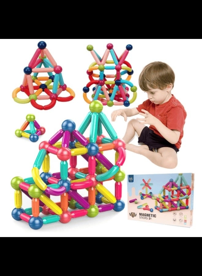 Magnetic Ball and Stick Building Set - 64pcs