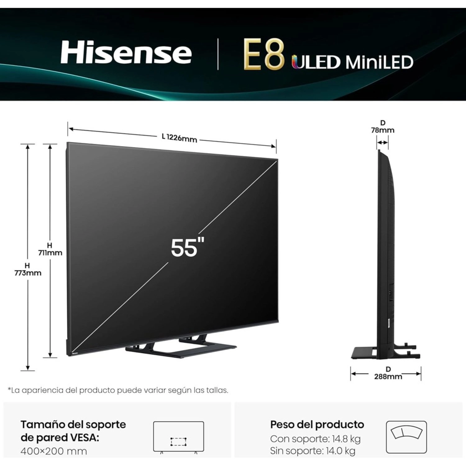 55E8Q - 55 inch