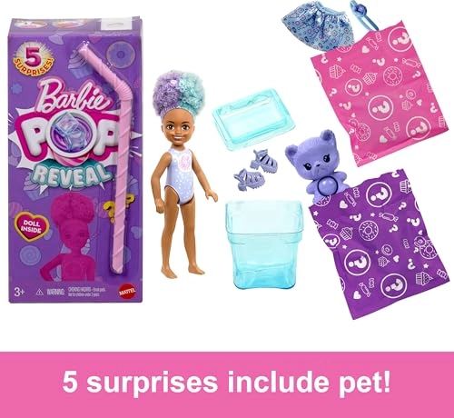 Barbie Pop Reveal Chelsea - 5 Surprises Scented Colour Changing Ages 3+