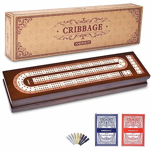 Cribbage Board - 3 Track Foldable Magnetic Lock