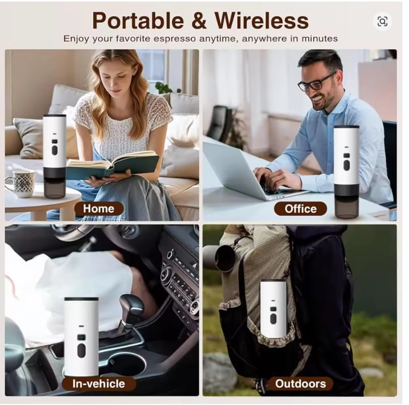 Portable Self-Heating Coffee Maker - Wireless Fast Brewing LCD Display 50 Cups Capacity