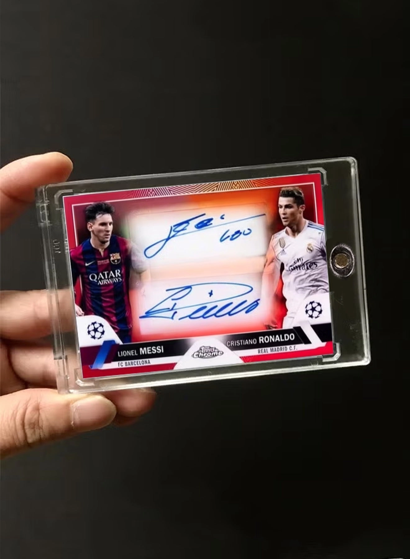Chrome Co-Signers Autograph - Cristiano Ronaldo & Lionel Messi Dual Autographed Refractor