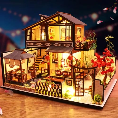 DIY Miniature Dollhouse Kit - Wooden 29 x 20.7 x 22 cm LED