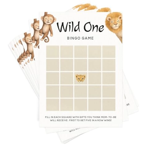 Safari Baby Shower Game Set - 60 pieces