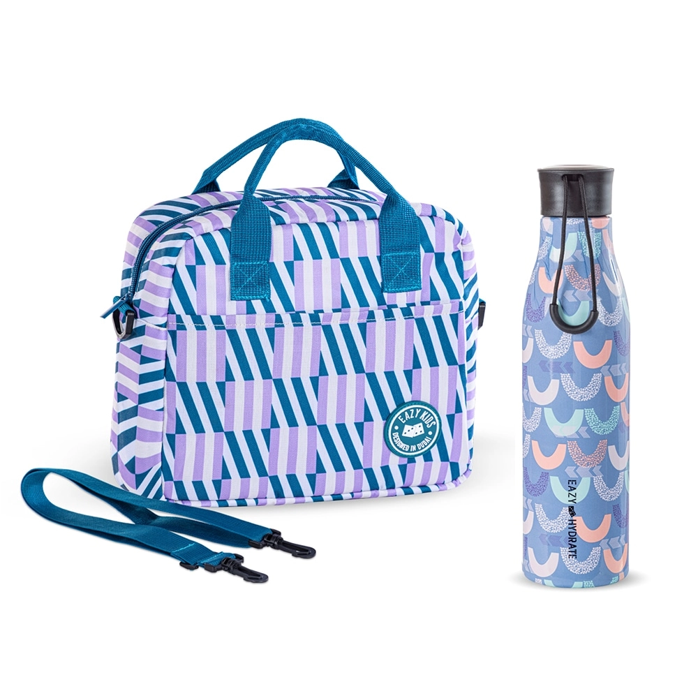 SAM BOX FZE Water Bottle - Leak-Proof Lid 760 ml + Lunch Bag - spout lid