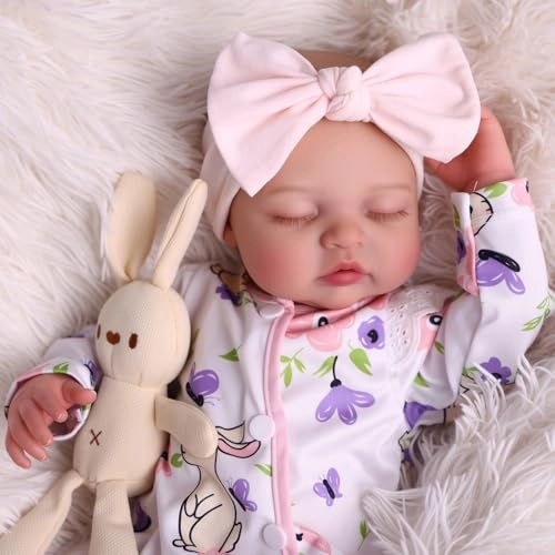 Reborn Baby Doll - 17-Inch Soft Cloth Body Sleeping Ages 3+