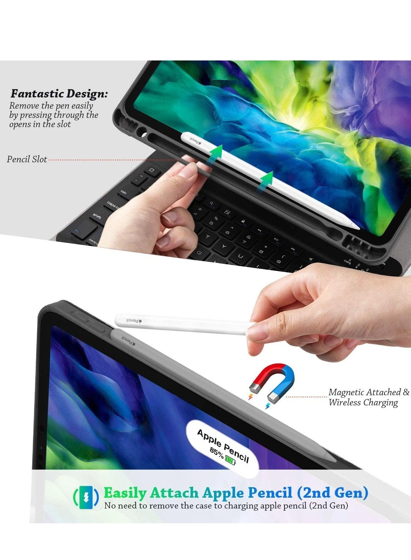 Keyboard Case with Pencil Holder for iPad Pro 11-inch (2020)
