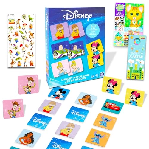 Memory Matching Game Set + Reward Stickers + Castle Door Hanger - 4 years and up 72 pieces
