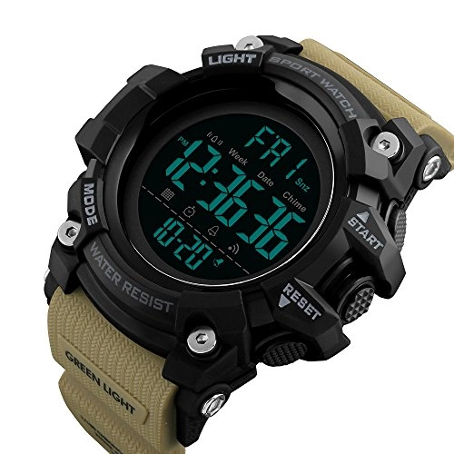Multifunctional Waterproof Watches Outdoor Sports Digital Military LED Double Time 54mm Plastic