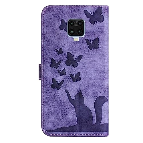 Cute Cat Case Wallet Embossed Flip Cover for Xiaomi Redmi Note 9S