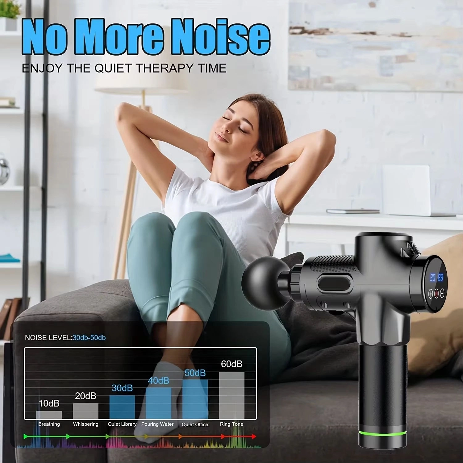 693057618399 Massage Gun - LCD Touch Screen Deep Tissue Percussion