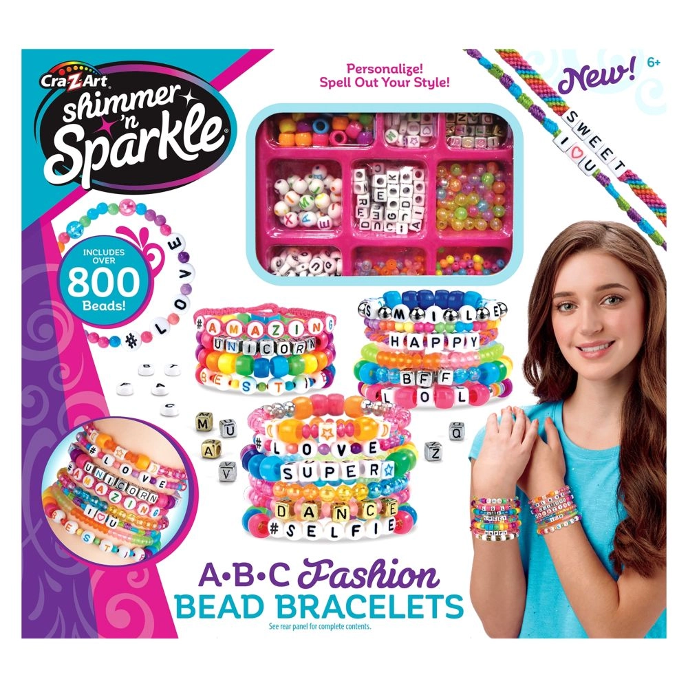 Cra-Z-Art Abc Fashion Bead Bracelets Kit - 800+ Multi-color Beads Ages 6+
