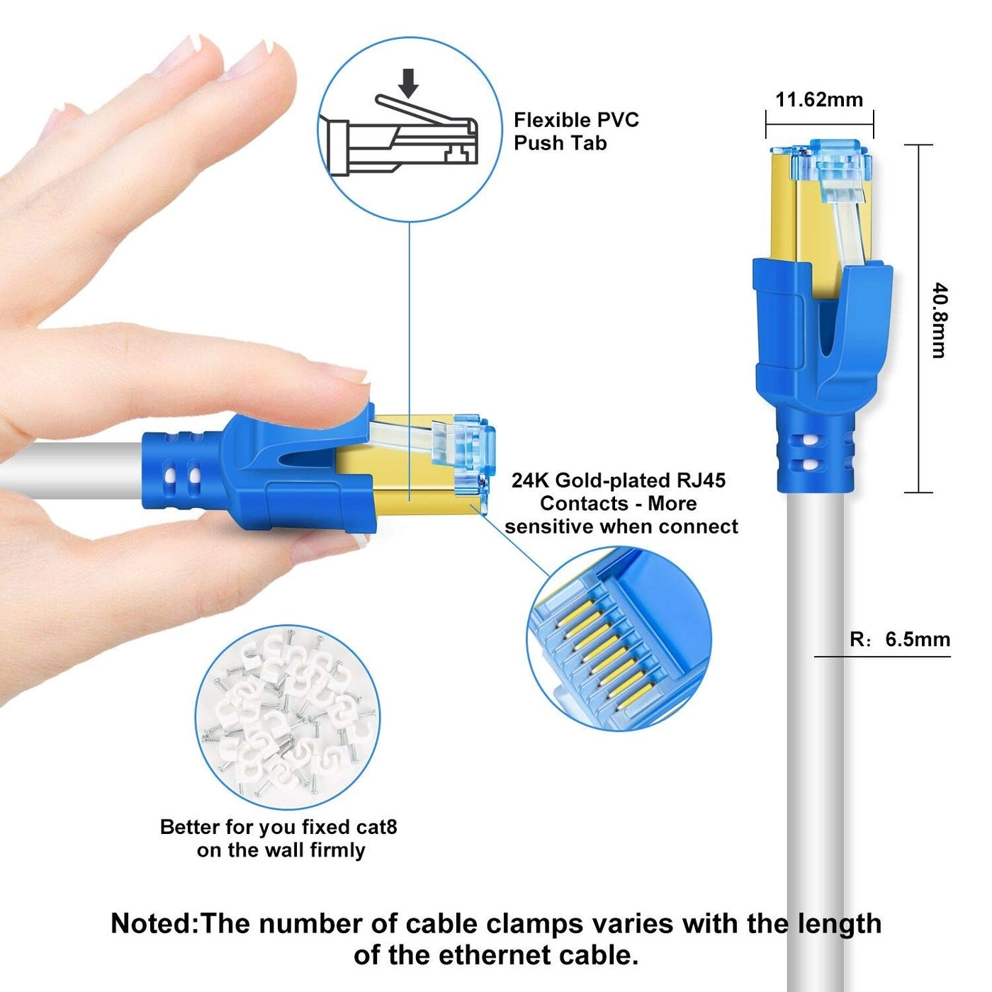 Cat 8 Ethernet Cable - 75 ft
