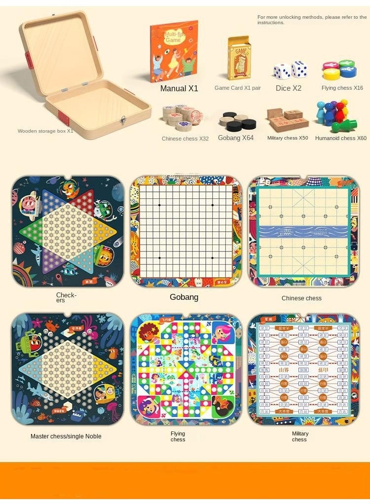 Y&D Multi Functional Wooden Children's Table Game Toy - Natural wood Eco-Friendly