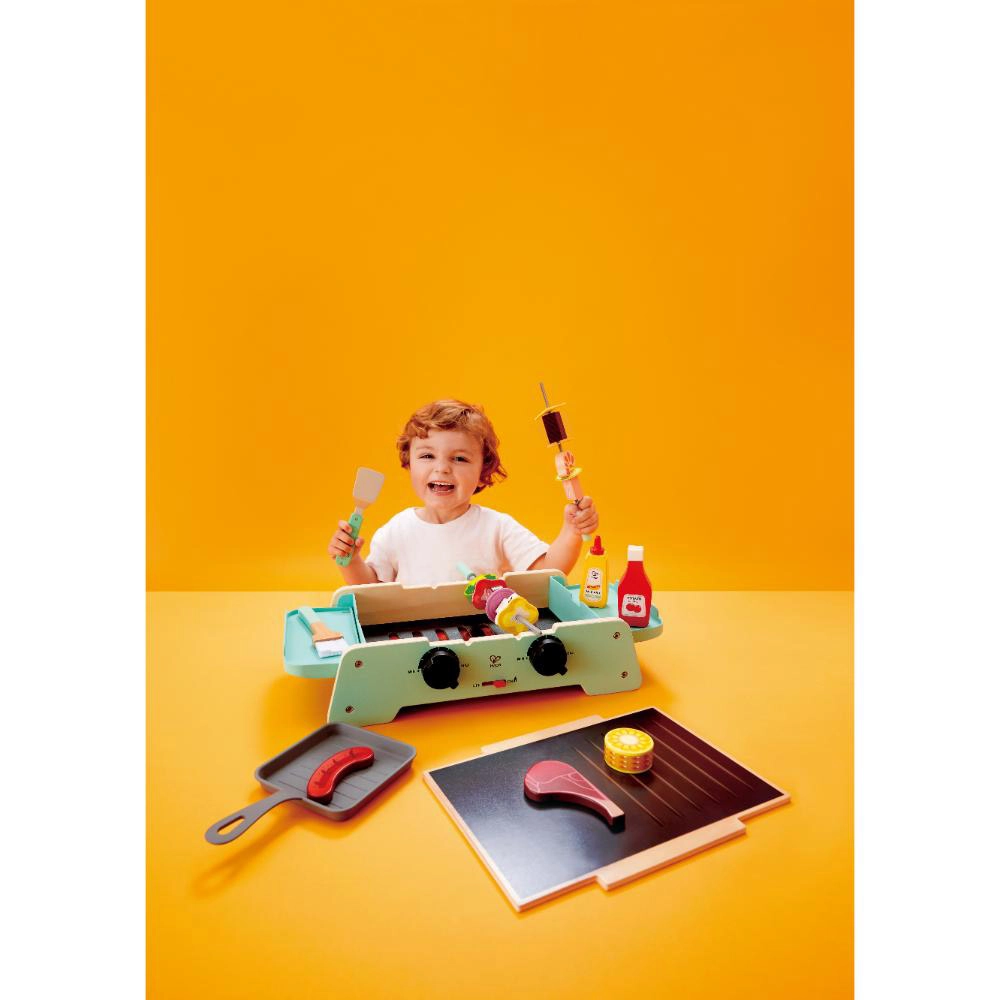 Wooden Sizzling Griddle & Grill BBQ Set - 24pcs (531-E3214)